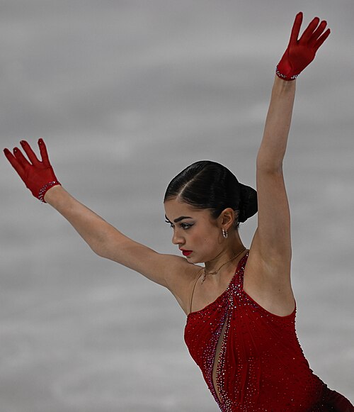 MILAN, ITALY - 19 FEBRUARY 2026: Adeliia PETROSIAN of AIN compete during the Figure Skating Women Single Skating Free Skating at the Olympic Winter Games Milano Cortina 2026 Milano Ice Skating Arena on February 19, 2026 in Milan, Italy
