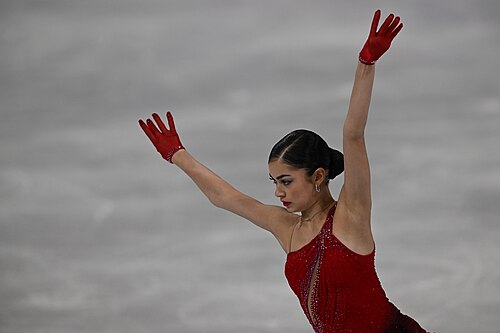 MILAN, ITALY - 19 FEBRUARY 2026: Adeliia PETROSIAN of AIN compete during the Figure Skating Women Single Skating Free Skating at the Olympic Winter Games Milano Cortina 2026 Milano Ice Skating Arena on February 19, 2026 in Milan, Italy