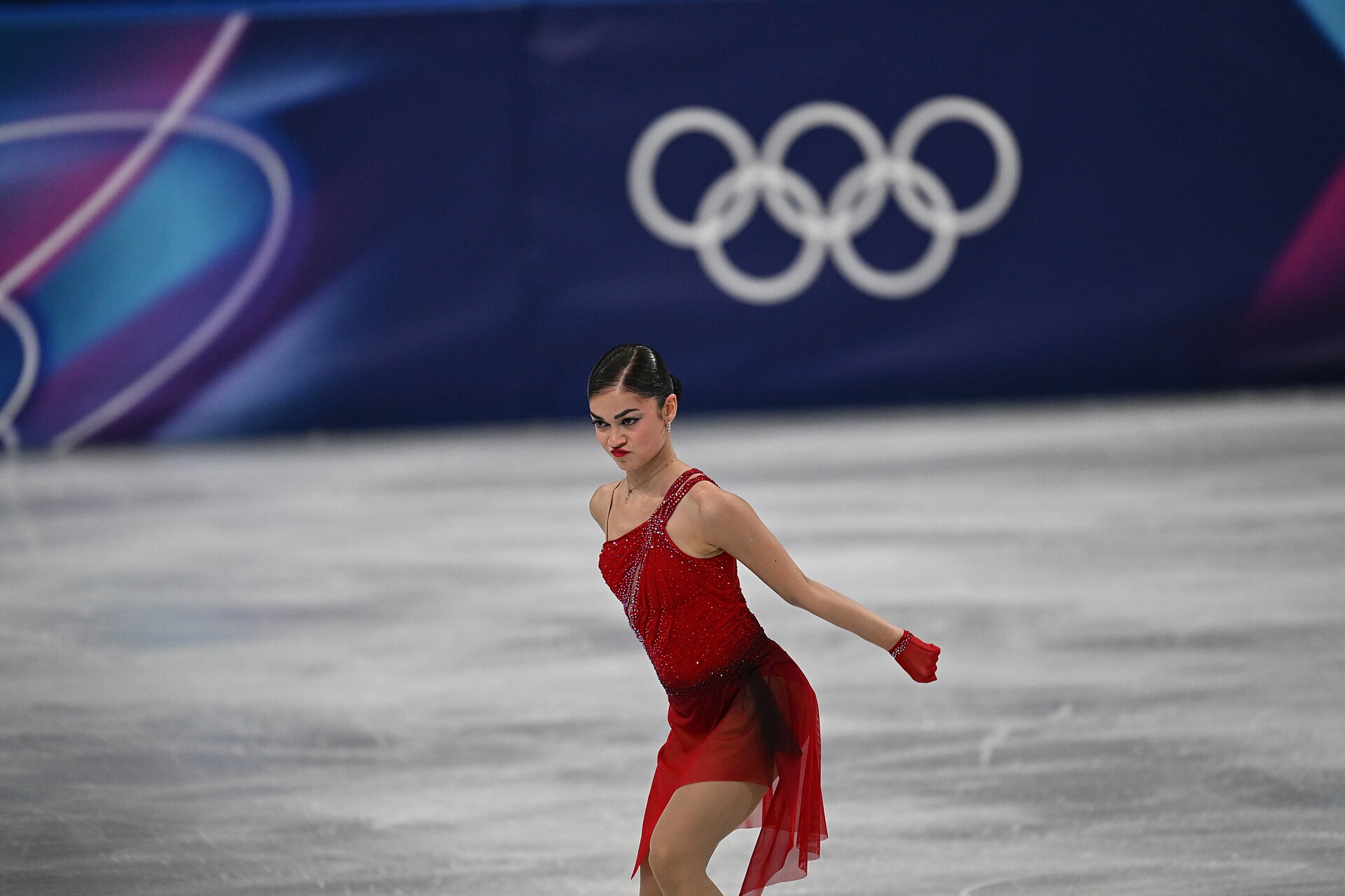MILAN, ITALY - 19 FEBRUARY 2026: Adeliia PETROSIAN of AIN compete during the Figure Skating Women Single Skating Free Skating at the Olympic Winter Games Milano Cortina 2026 Milano Ice Skating Arena on February 19, 2026 in Milan, Italy