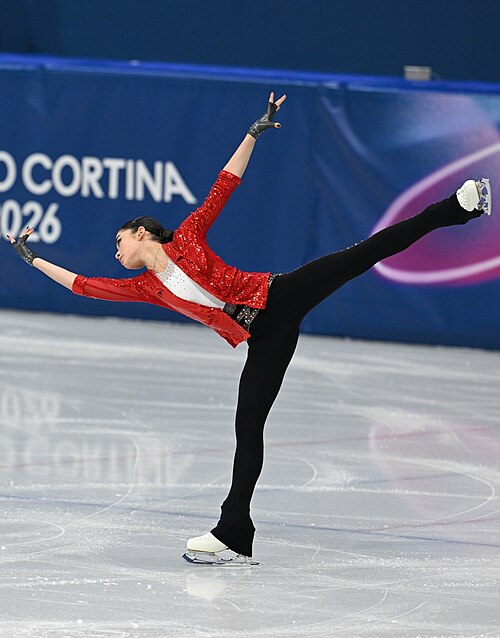 MILAN, ITALY - 17 FEBRUARY 2026: Adeliia PETROSIAN of Russia (AIN) compete during the Figure Skating Women Single Skating Short Program at the Olympic Winter Games Milano Cortina 2026  Milano Ice Skating Arena on February 17, 2026 in Milan, Italy