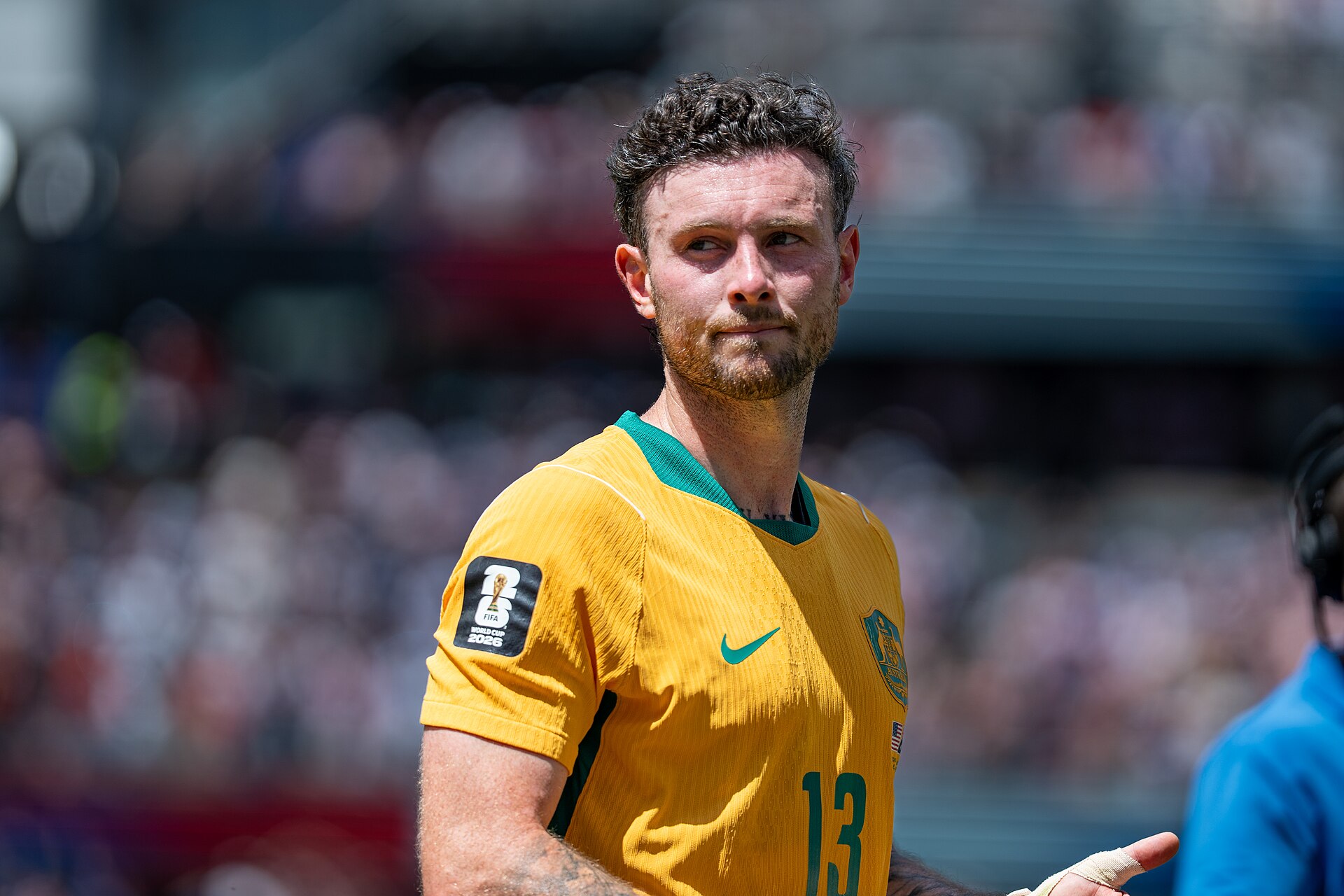 Aiden O'Neill during United States v Australia on 19 June 2026 at the 2026 FIFA World Cup