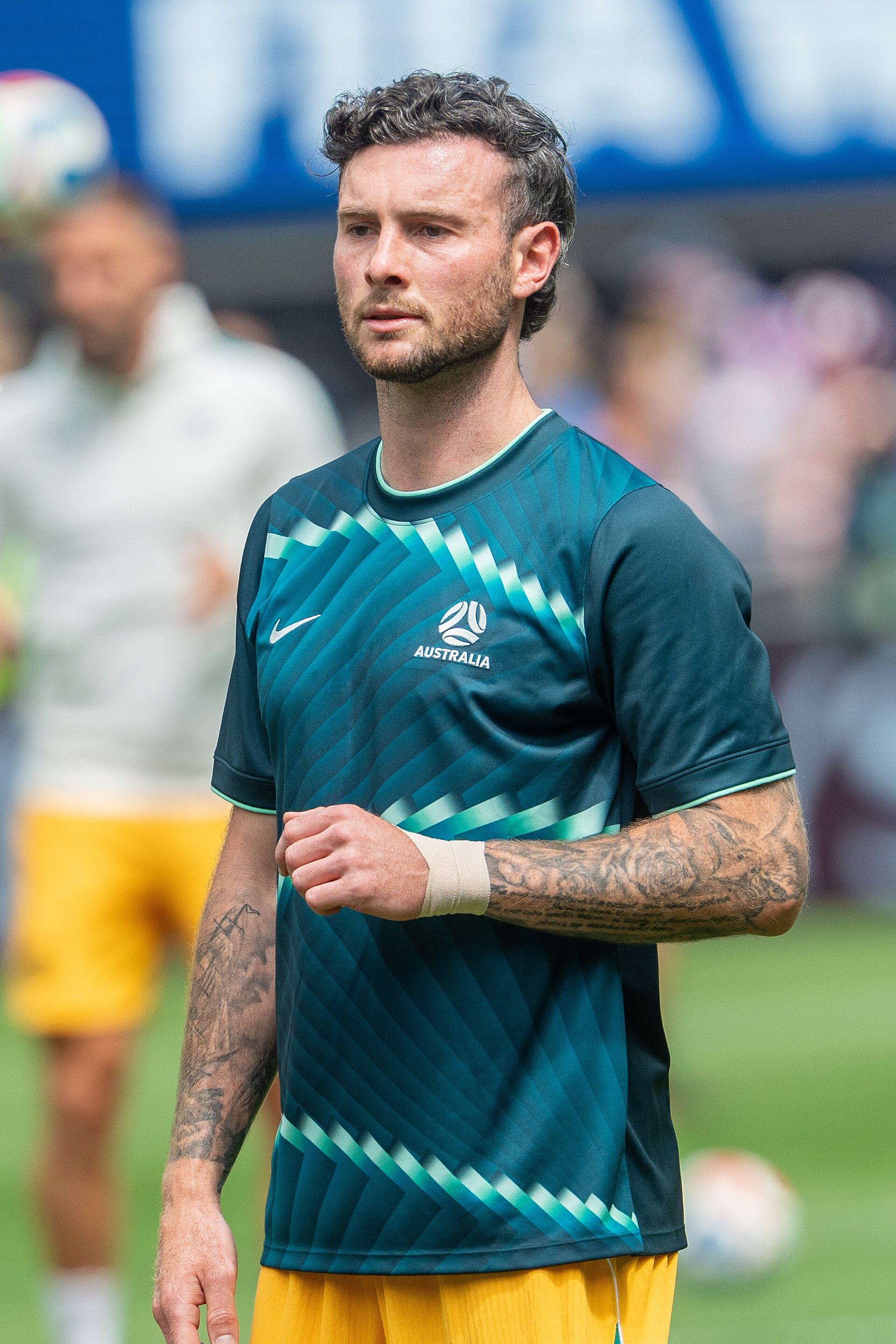 Aiden O'Neill during United States v Australia on 19 June 2026 at the 2026 FIFA World Cup