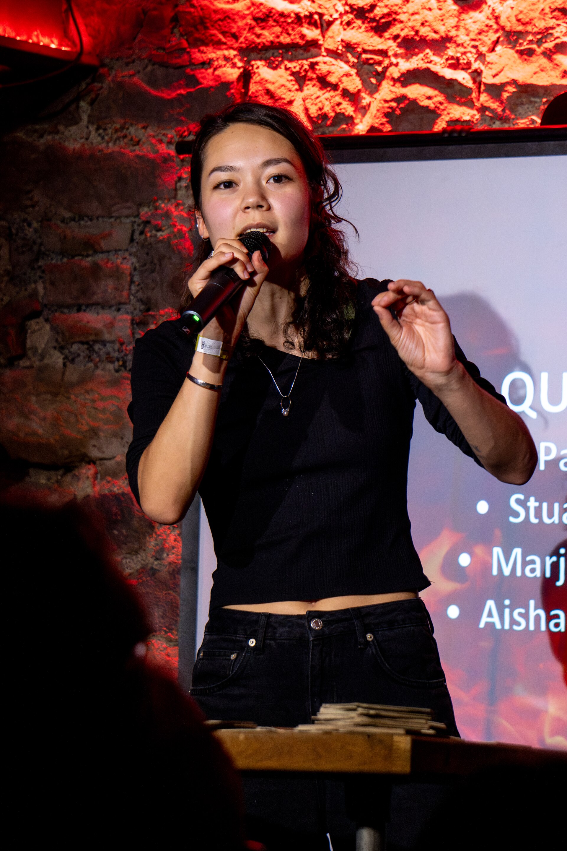 Aisha Amanduri, comedian, at the 2024 Edinburgh Festival Fringe in Edinburgh, Scotland.