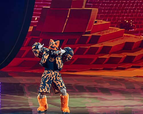 Akylas performing Ferto, representing Greece in the 1st Semi Final of the 2026 Eurovision Song Contest in Vienna