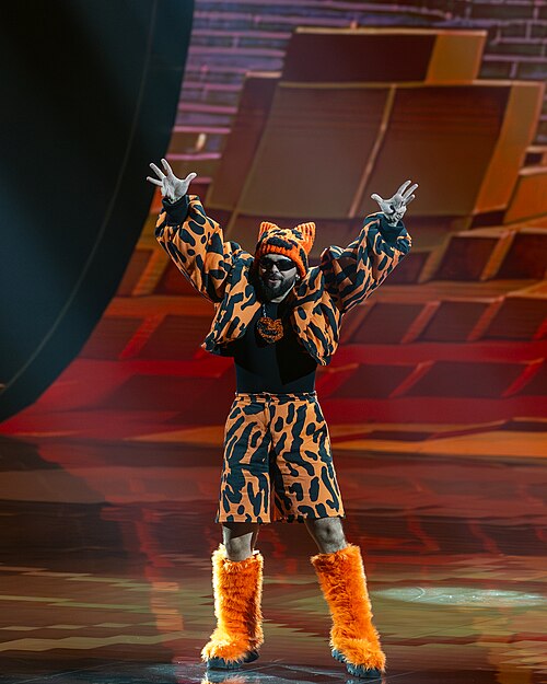 Akylas performing Ferto, representing Greece in the 1st Semi Final of the 2026 Eurovision Song Contest in Vienna
