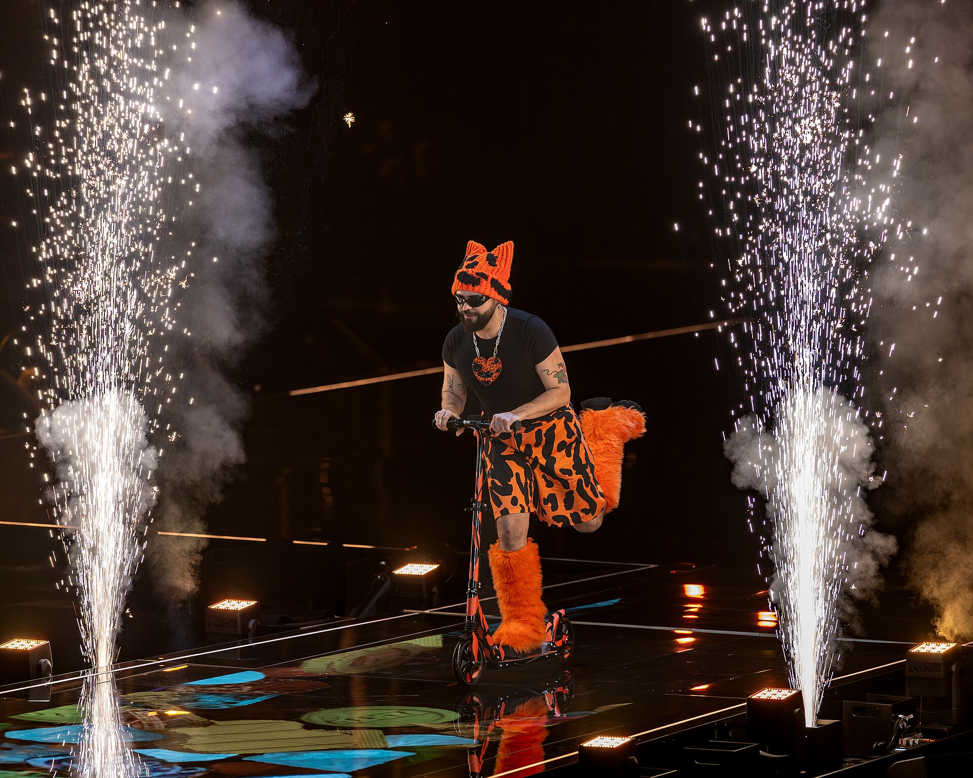 Akylas performing Ferto, representing Greece in the 1st Semi Final of the 2026 Eurovision Song Contest in Vienna