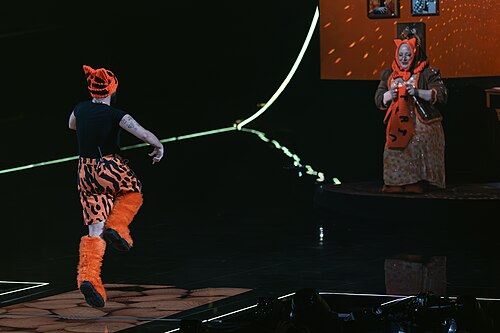Akylas performing Ferto, representing Greece in the 1st Semi Final of the 2026 Eurovision Song Contest in Vienna