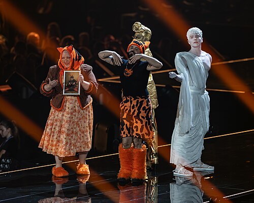 Akylas performing Ferto, representing Greece in the 1st Semi Final of the 2026 Eurovision Song Contest in Vienna
