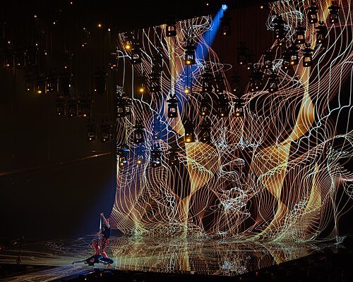 Akylas performing Ferto, representing Greece in the 1st Semi Final of the 2026 Eurovision Song Contest in Vienna