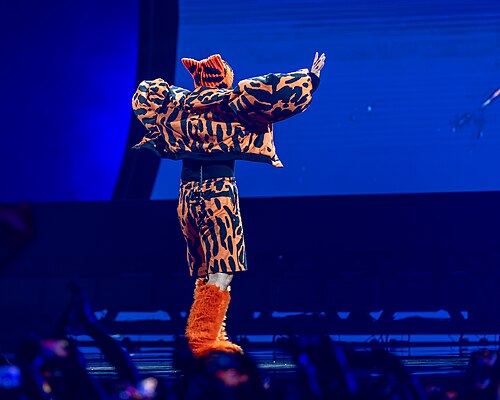 Akylas performing Ferto, representing Greece in the Grand Final of the 2026 Eurovision Song Contest in Vienna