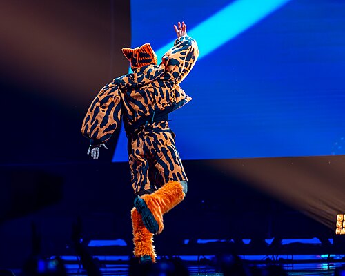 Akylas performing Ferto, representing Greece in the Grand Final of the 2026 Eurovision Song Contest in Vienna