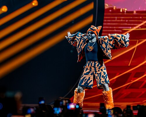 Akylas performing Ferto, representing Greece in the Grand Final of the 2026 Eurovision Song Contest in Vienna