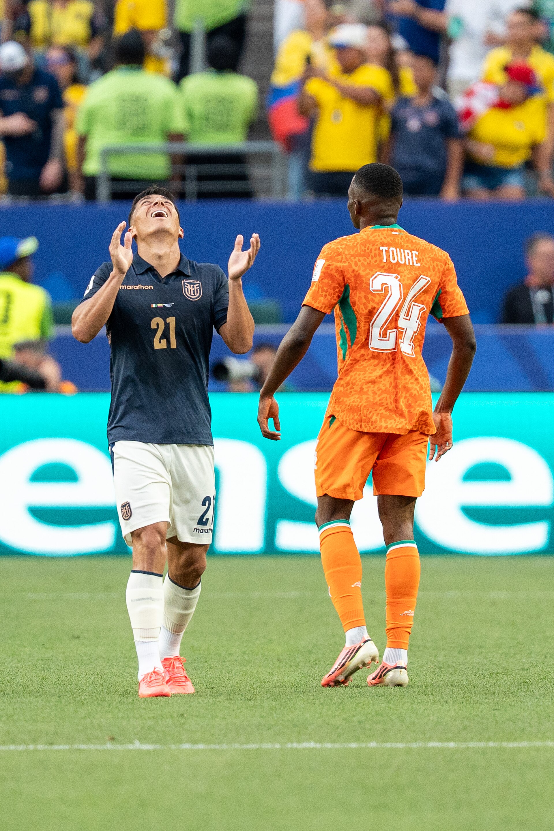Alan Franco Bazoumana Toure during Côte d'Ivoire v Ecuador on 14 June 2026 at the 2026 FIFA World Cup