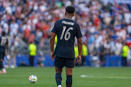 Alex Freeman during Belgium v United States at the 2026 FIFA World Cup