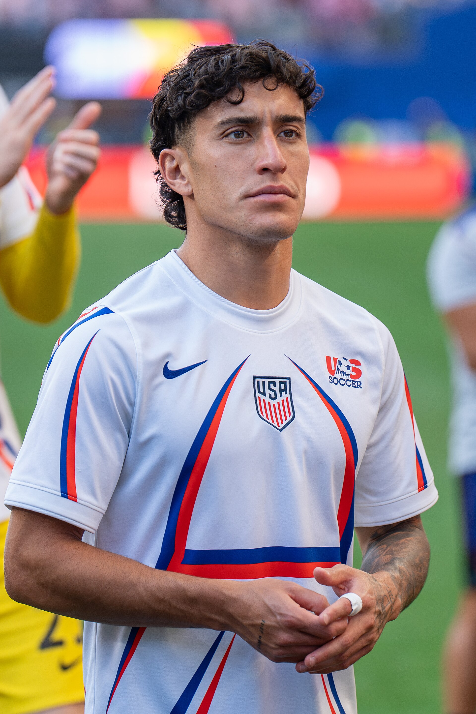 Alex Zendejas during Belgium v United States at the 2026 FIFA World Cup