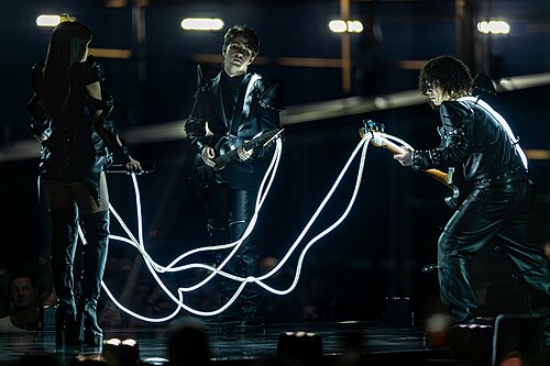 Alexandra Căpitănescu performing Choke Me, representing Romania in the 2nd Semi Final of the 2026 Eurovision Song Contest in Vienna