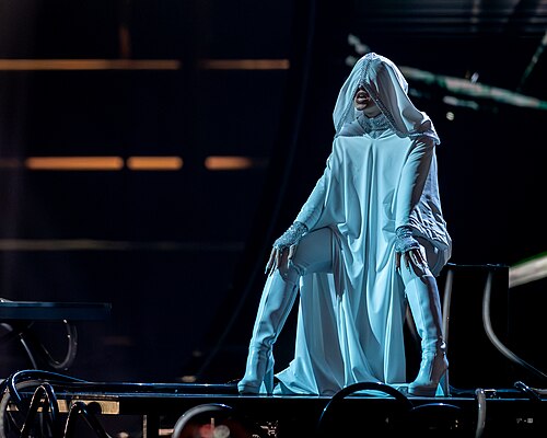Alexandra Căpitănescu performing Choke Me, representing Romania in the 2nd Semi Final of the 2026 Eurovision Song Contest in Vienna