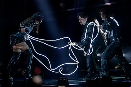 Alexandra Căpitănescu performing Choke Me, representing Romania in the 2nd Semi Final of the 2026 Eurovision Song Contest in Vienna