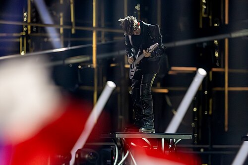 Alexandra Căpitănescu performing Choke Me, representing Romania in the 2nd Semi Final of the 2026 Eurovision Song Contest in Vienna