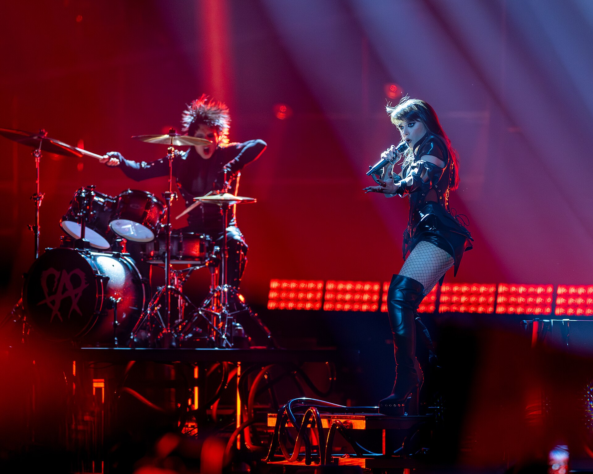 Alexandra Căpitănescu performing Choke Me, representing Romania in the 2nd Semi Final of the 2026 Eurovision Song Contest in Vienna
