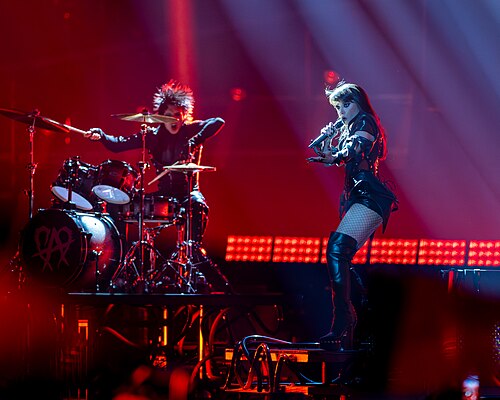 Alexandra Căpitănescu performing Choke Me, representing Romania in the 2nd Semi Final of the 2026 Eurovision Song Contest in Vienna
