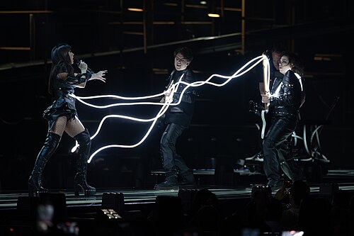 Alexandra Căpitănescu performing Choke Me, representing Romania in the 2nd Semi Final of the 2026 Eurovision Song Contest in Vienna