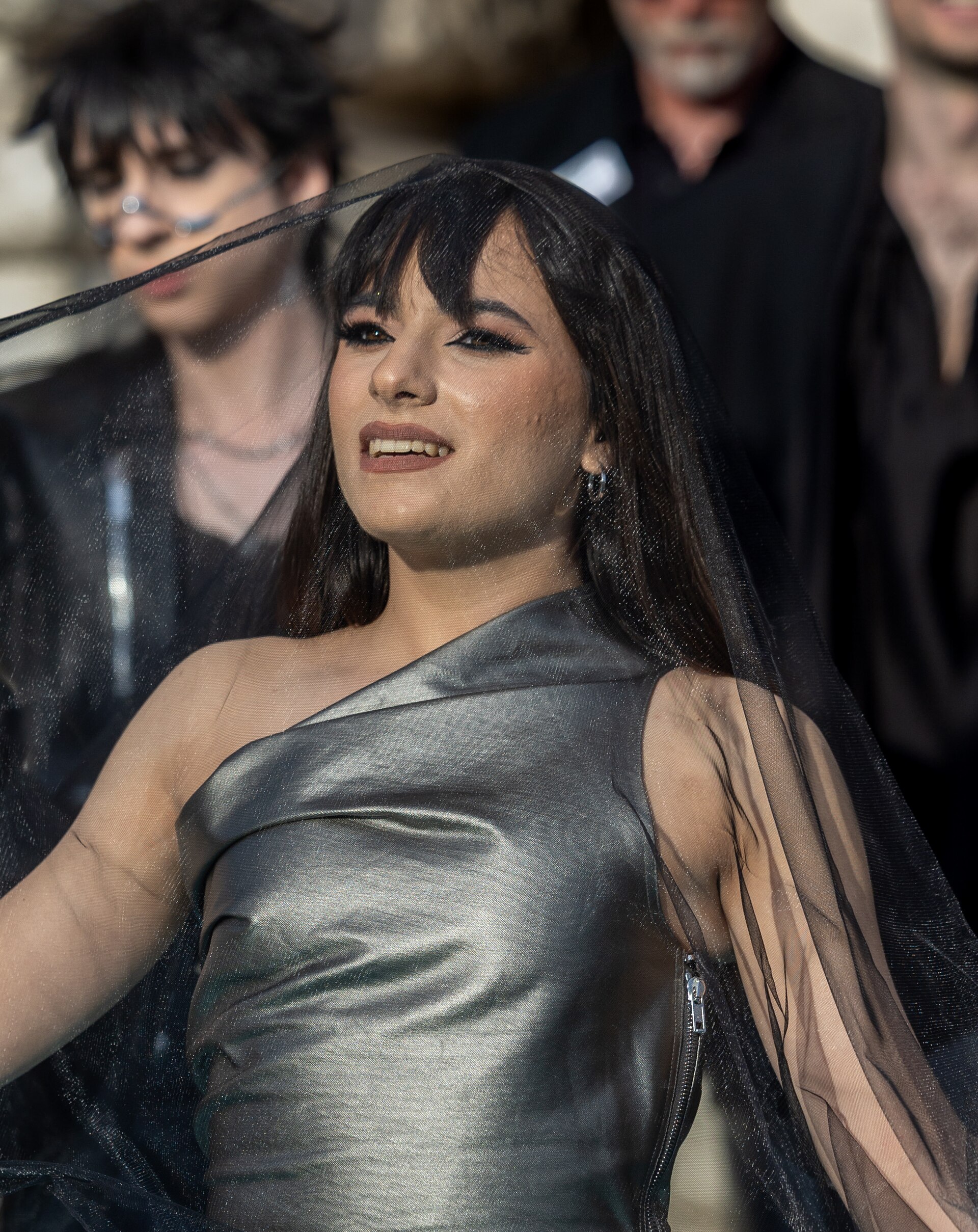 Alexandra Căpitănescu representing Romania on the Turquoise Carpet at the 2026 Eurovision Song Contest in Vienna