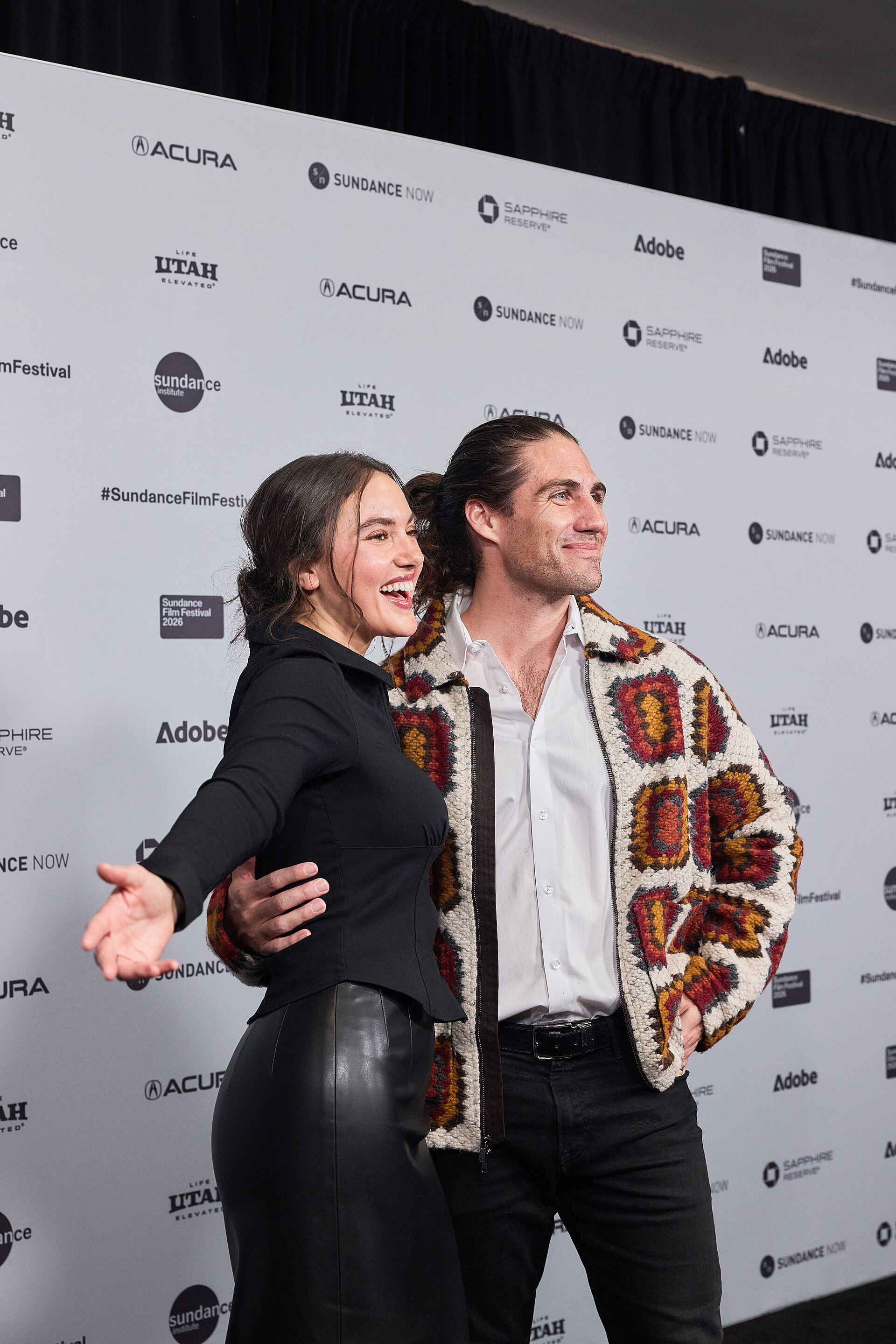 Alexandra Kern and Colin Cadarette at the 2026 Sundance Film Festival for Some Kind of Refuge