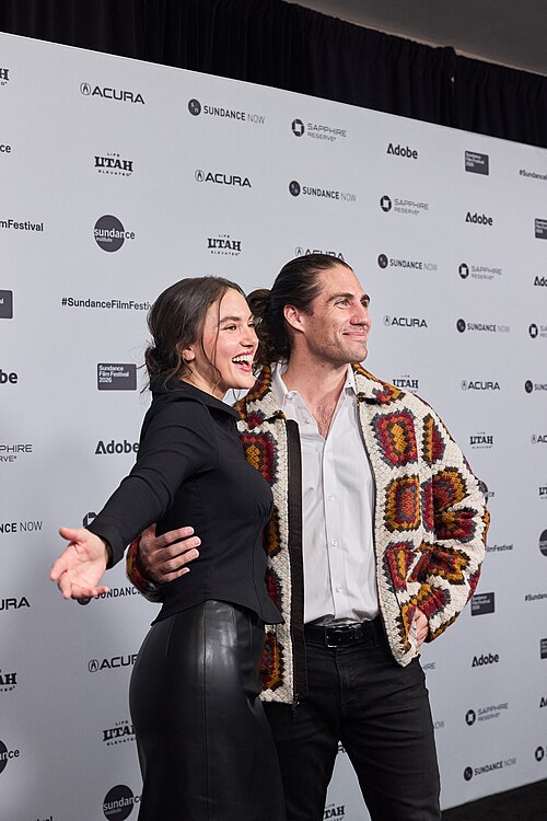Alexandra Kern and Colin Cadarette at the 2026 Sundance Film Festival for Some Kind of Refuge