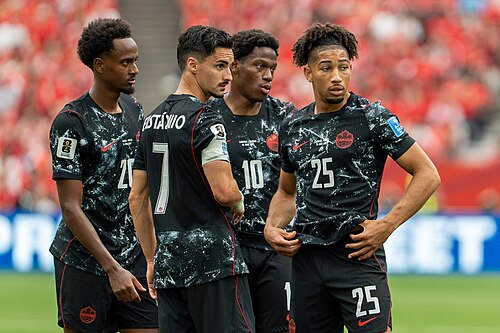 Ali Ahmed Stephen Eustaquio Jonathan David Nathan Saliba during Canada v Qatar on 18 June 2026 at the 2026 FIFA World Cup