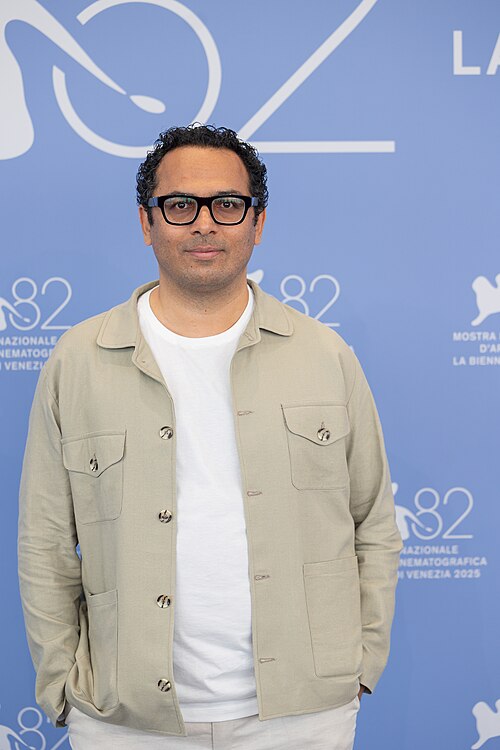Ali Asgari, director, screenwriter, at 82nd Venice International Film Festival in Venice, Italy for the film "Komedie Elahi" (Divine Comedy).