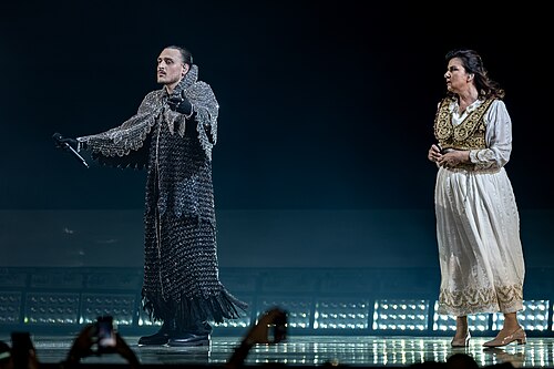 Alis performing  Nân, representing Albania in the 2nd Semi Final of the 2026 Eurovision Song Contest in Vienna