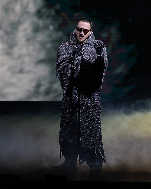Alis performing Nân, representing Albania in the Grand Final of the 2026 Eurovision Song Contest in Vienna