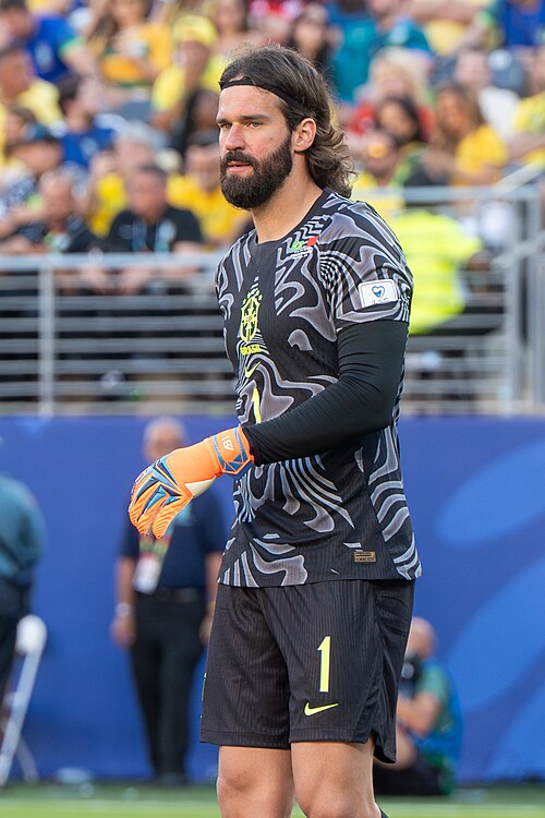 Alisson Becker during Brazil v Morocco on 13 June 2026 at the 2026 FIFA World Cup at NY/NJ Stadium in East Rutherford, NJ