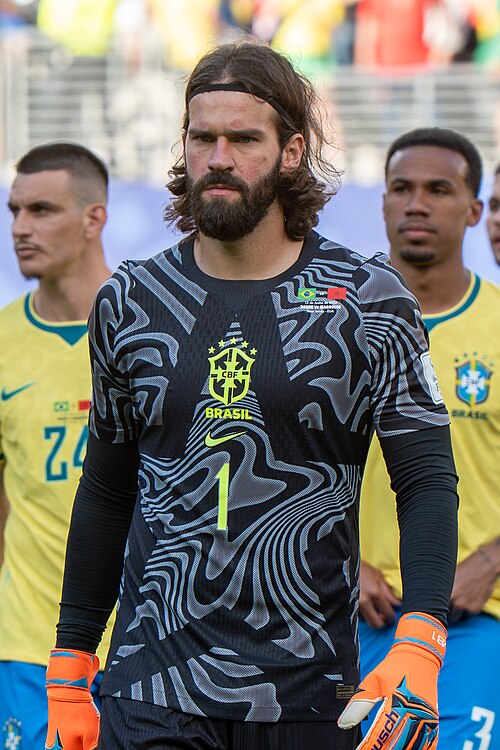Alisson Becker during Brazil v Morocco on 13 June 2026 at the 2026 FIFA World Cup at NY/NJ Stadium in East Rutherford, NJ