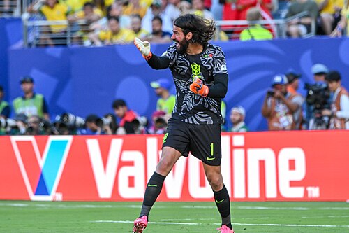 EAST RUTHERFORD, UNITED STATES - June 13: Alisson of Brazil during the FIFA World Cup 2026 Group C match between Brazil and Morocco on June 13, 2026