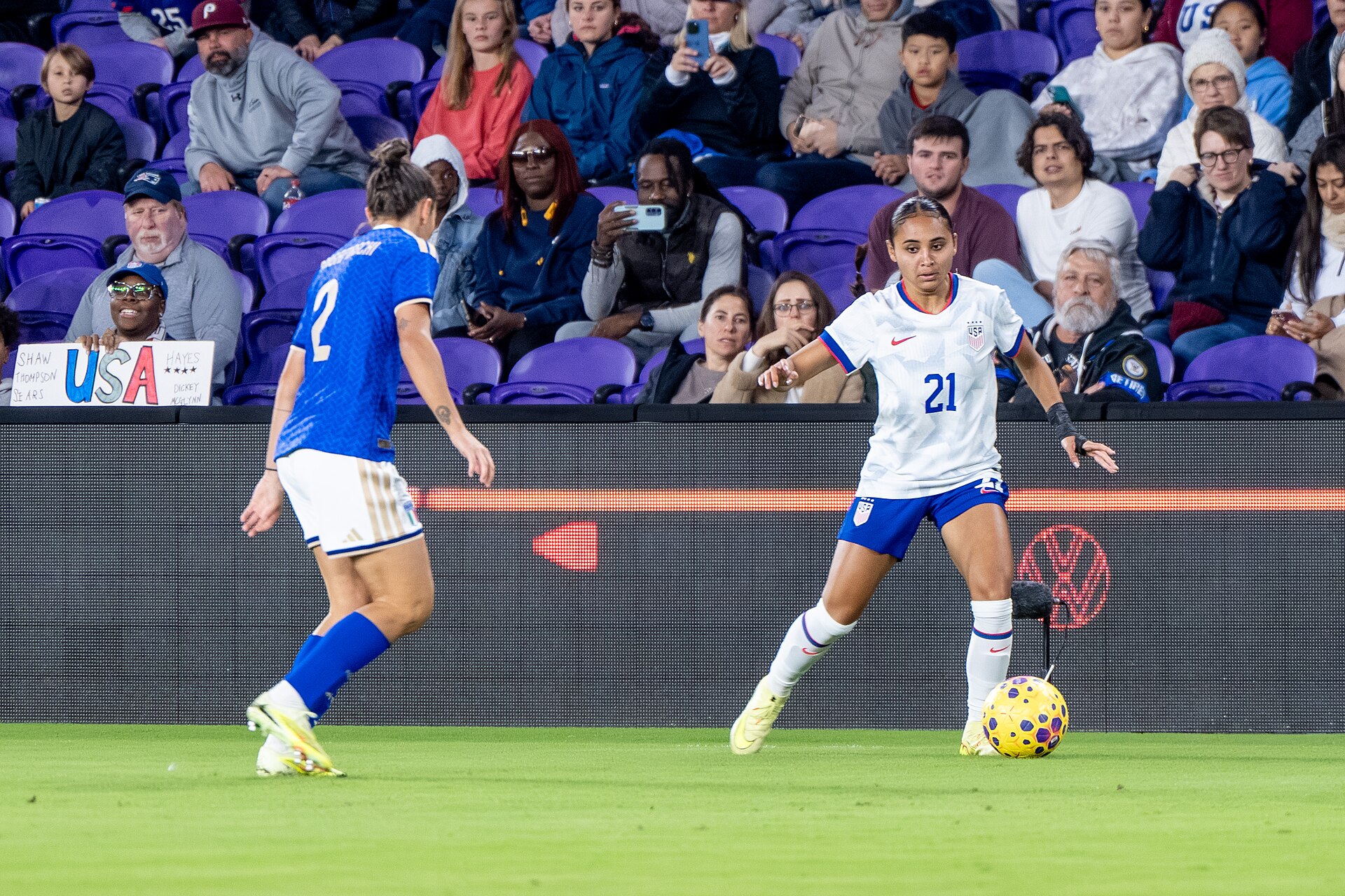 Alyssa Thompson during United States Women's Soccer Team vs Italy Women's National Football Team on November 28 2025