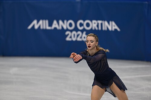 MILAN, ITALY - 19 FEBRUARY 2026: Amber GLENN of United States compete during the Figure Skating Women Single Skating Free Skating at the Olympic Winter Games Milano Cortina 2026 Milano Ice Skating Arena on February 19, 2026 in Milan, Italy
