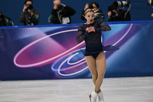 MILAN, ITALY - 19 FEBRUARY 2026: Amber GLENN of United States compete during the Figure Skating Women Single Skating Free Skating at the Olympic Winter Games Milano Cortina 2026 Milano Ice Skating Arena on February 19, 2026 in Milan, Italy