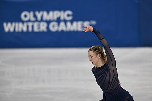 MILAN, ITALY - 19 FEBRUARY 2026: Amber GLENN of United States compete during the Figure Skating Women Single Skating Free Skating at the Olympic Winter Games Milano Cortina 2026 Milano Ice Skating Arena on February 19, 2026 in Milan, Italy