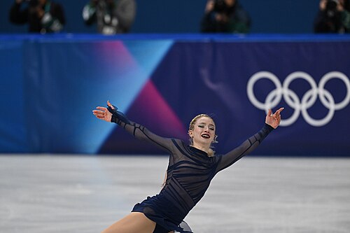MILAN, ITALY - 19 FEBRUARY 2026: Amber GLENN of United States compete during the Figure Skating Women Single Skating Free Skating at the Olympic Winter Games Milano Cortina 2026 Milano Ice Skating Arena on February 19, 2026 in Milan, Italy