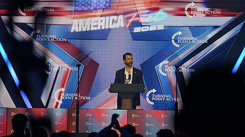 Donald Trump Jr. at AmericaFest 2025 in Phoenix, AZ (December 21, 2025)