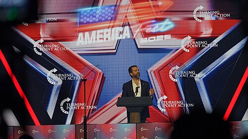 Donald Trump Jr. at AmericaFest 2025 in Phoenix, AZ (December 21, 2025)