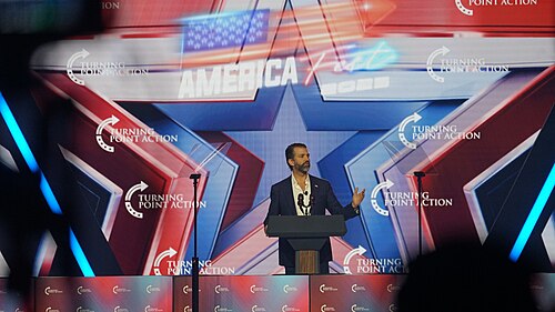 Donald Trump Jr. at AmericaFest 2025 in Phoenix, AZ (December 21, 2025)