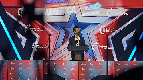 Donald Trump Jr. at AmericaFest 2025 in Phoenix, AZ (December 21, 2025)