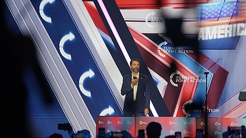 Donald Trump Jr. at AmericaFest 2025 in Phoenix, AZ (December 21, 2025)