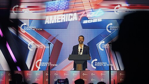 Donald Trump Jr. at AmericaFest 2025 in Phoenix, AZ (December 21, 2025)