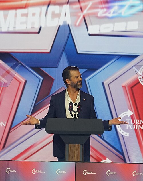 Donald Trump Jr. at AmericaFest 2025 in Phoenix, AZ (December 21, 2025)