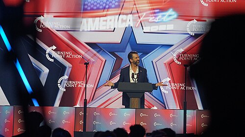 Donald Trump Jr. at AmericaFest 2025 in Phoenix, AZ (December 21, 2025)