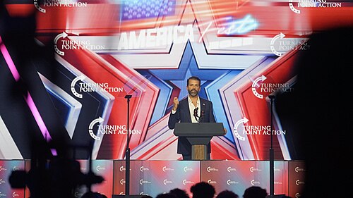 Donald Trump Jr. at AmericaFest 2025 in Phoenix, AZ (December 21, 2025)